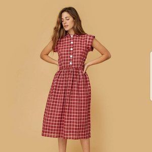 Christy Dawn Plaid Button Up Dress